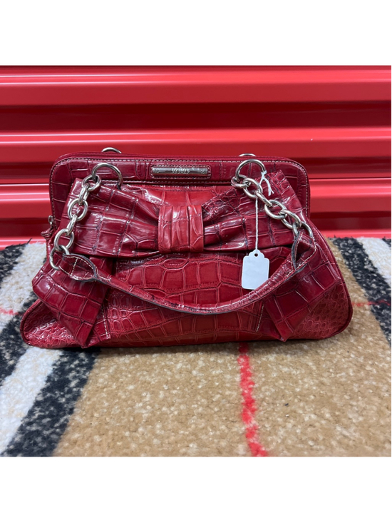 XOXO Handbags - Women's XOXO Red Croc Embossed Satchel One Size